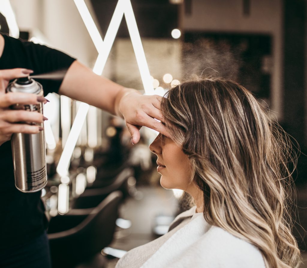 Spraying hair