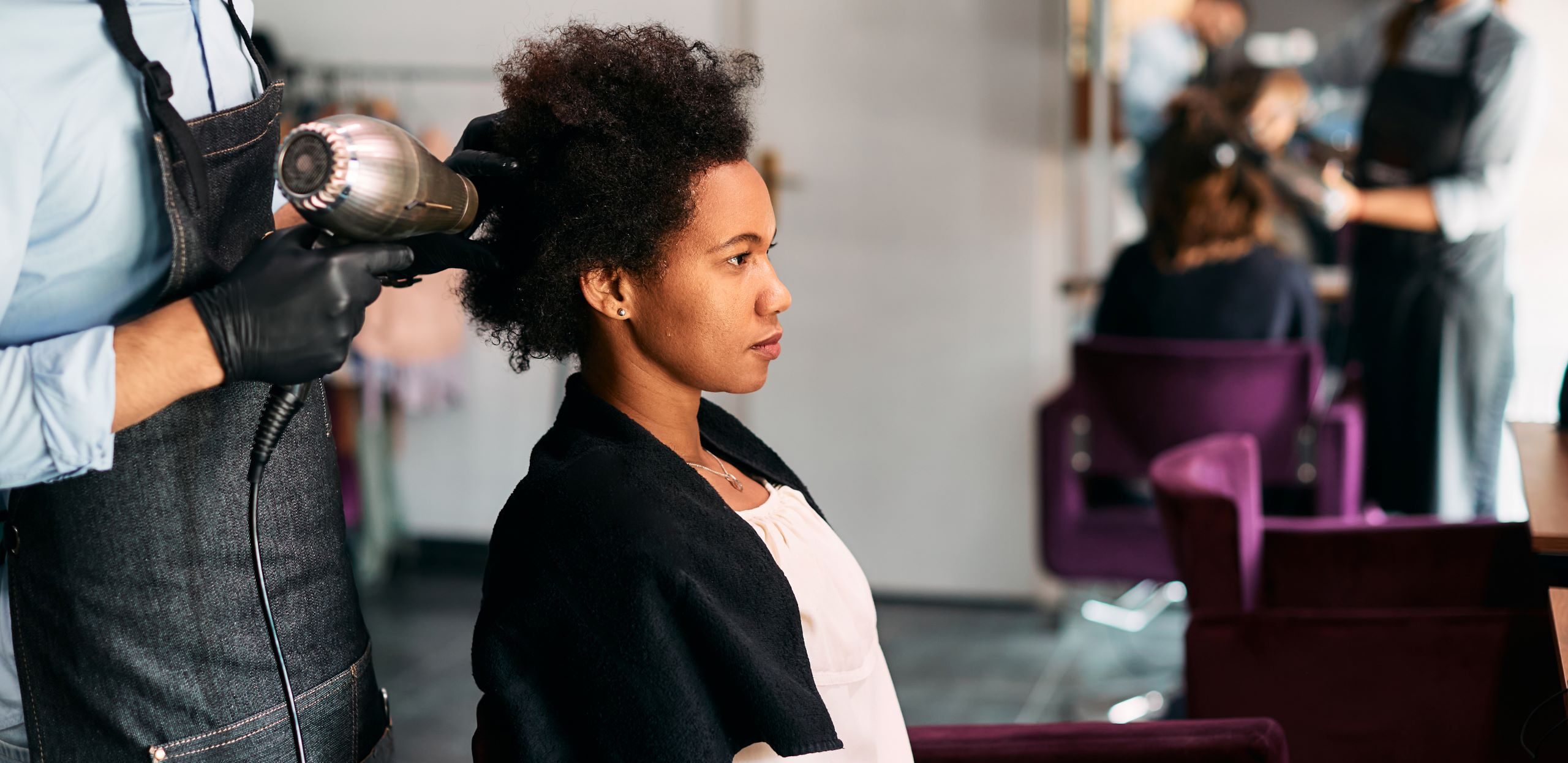 Blowdrying hair